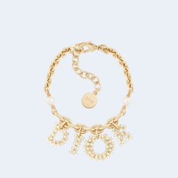 디올 골드 피니쉬 화이트 펄 실버 톤 팔찌