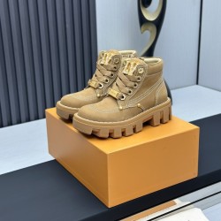 루이비통  체커 더비 하이 스웨이드 브라운