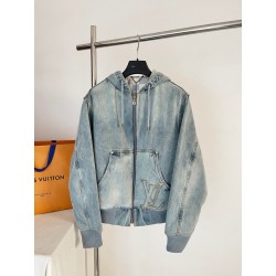 루이비통 후디드 워크웨어 데님 블루종