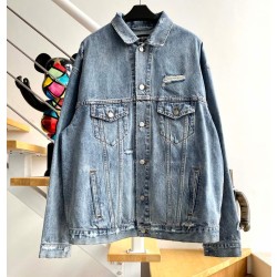 발렌시아가 백 바코드 데님 자켓