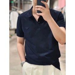 프라다 카라 반소매 티셔츠