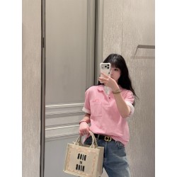 디올 카라 반소매 티셔츠