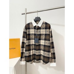 루이비통 모노그램 플란넬 롱 슬리브 폴로 셔츠