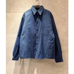 발렌시아가 패디드 체크 오버 셔츠