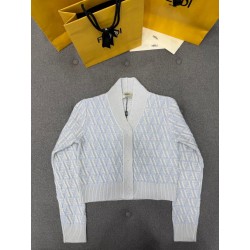 펜디 자카드 캐시미어 가디건 셋업