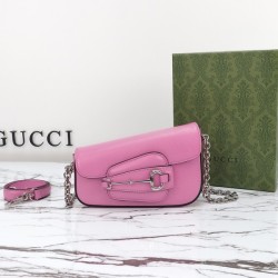 구찌 홀스빗 Horsebit 1955 미니 숄더백 핑크