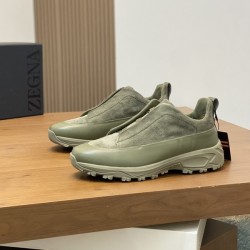 제냐 스웨이드 트리플 스티치 몬테 스니커즈