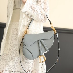 디올 레더 새들 백 민트