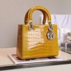 디올 레이디백 5구 엠버 프리미엄 악어가죽