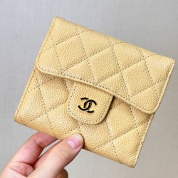 샤넬 클래식 스몰 지갑 캐비어 골드 메탈