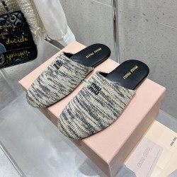 미우미우 울 슬리퍼