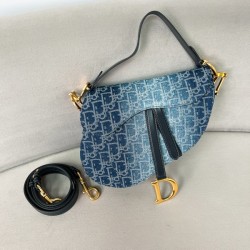 디올 오블리크 클래식 데님 새들백 25