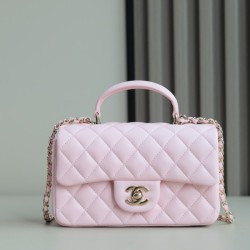 샤넬 핸들 미니 CF 플랩백 램스킨 금장 AS2431