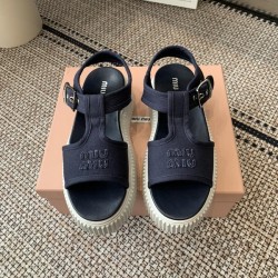 미우미우 데님 플랫폼 샌들