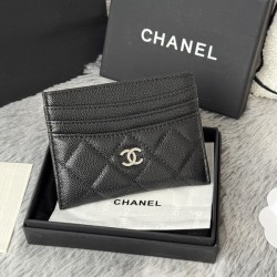샤넬 클래식 카드홀더 캐비어 블랙 은장 AP4472