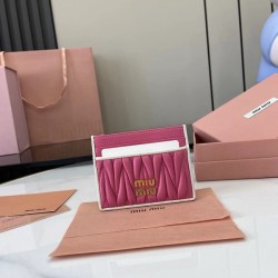 미우미우 세룰리안 가죽 카드 지갑 5MC076