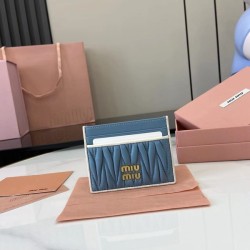 미우미우 세룰리안 가죽 카드 지갑 5MC076