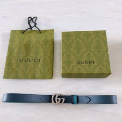 구찌  GG 버클 레더 양면 벨트