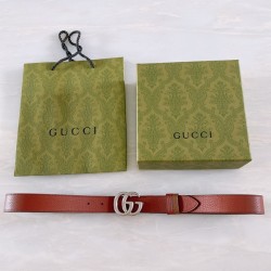 구찌  GG 버클 레더 양면 벨트