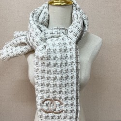 샤넬 cc 로고 머플러 울 100%