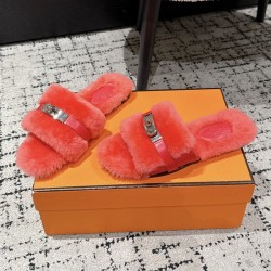 에르메스 줄리아 켈리 시어링 뮬 슬리퍼