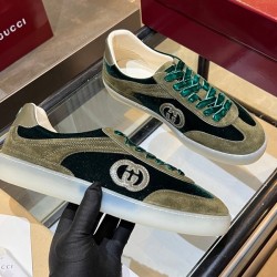 구찌 G75 스웨이드 레더 스니커즈 791742