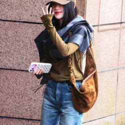 생로랑 아말리아 호보백 스웨이드 862210