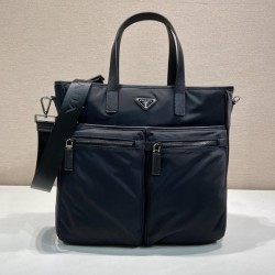 프라다 리나일론 사피아노 레더 포켓 토트 2VG860