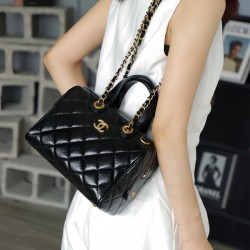 샤넬 스몰 볼링 백 페이턴트 크럼플드 카프스킨 골드 AS5578