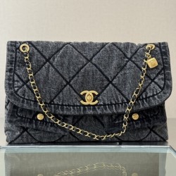 샤넬 포켓 데님 체인 맥시 플랩 AS5727