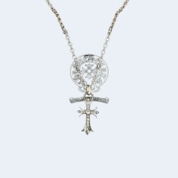 크롬하츠 풀 파베 팬던트 목걸이